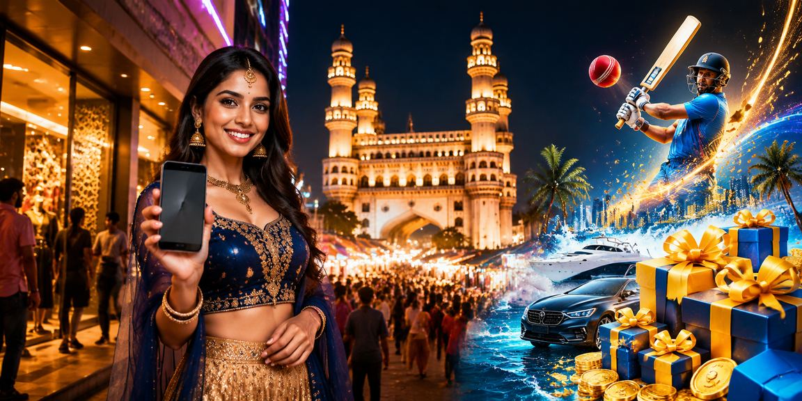 Players gathered in Hyderabad enjoying Teen Patti online betting under blue-gold decor