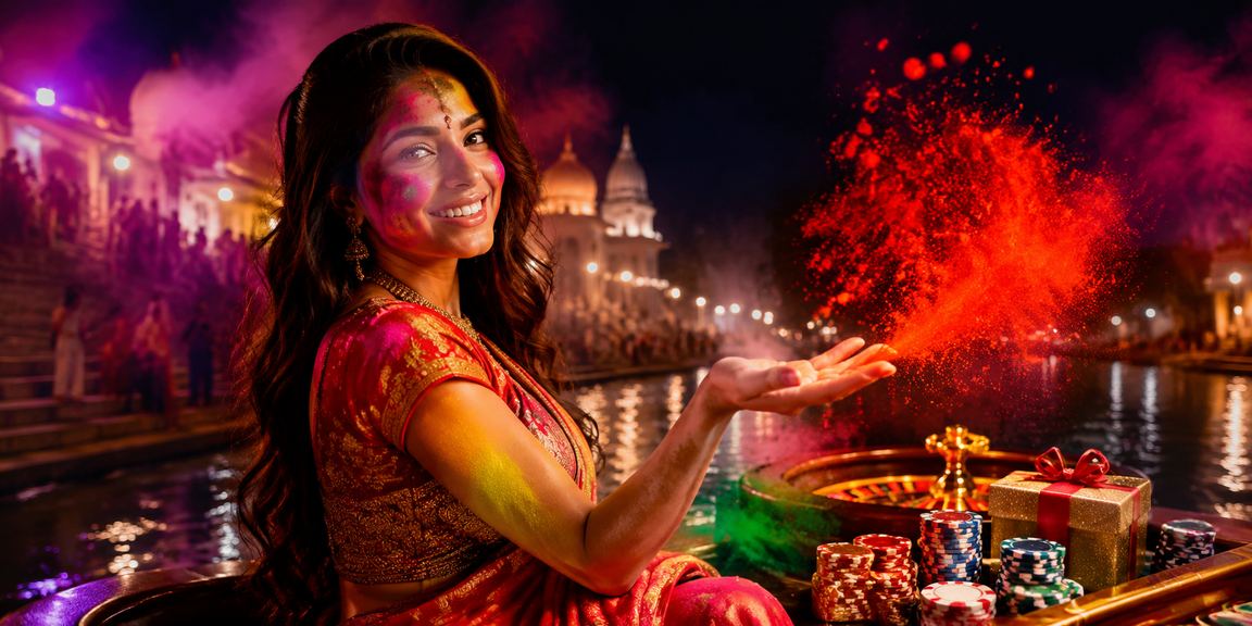 Indian woman in saree placing bets on mobile phone