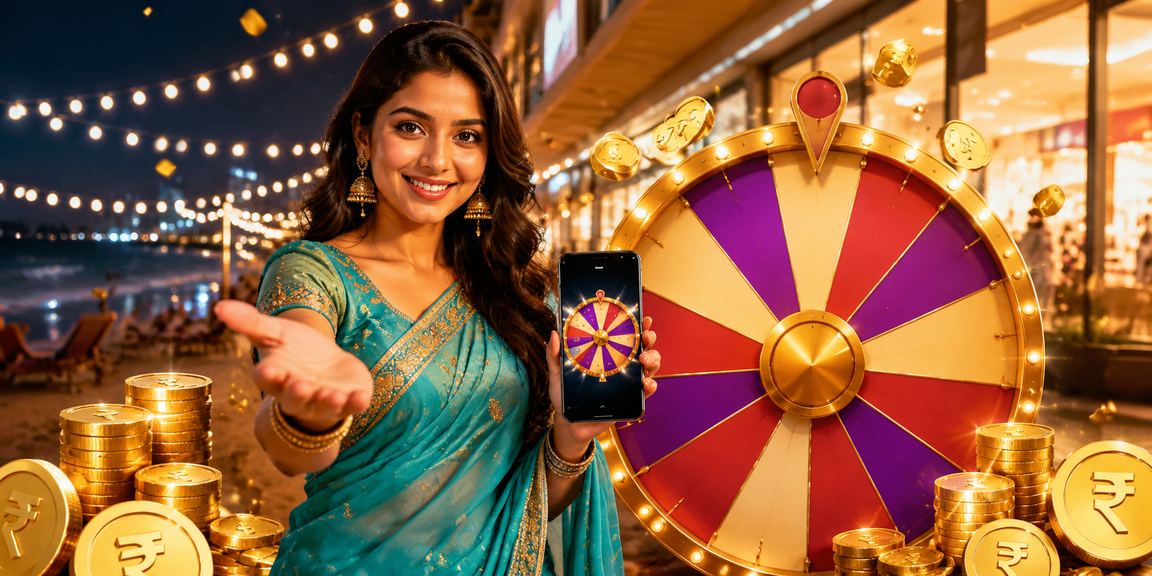 Indian woman playing roulette in saree